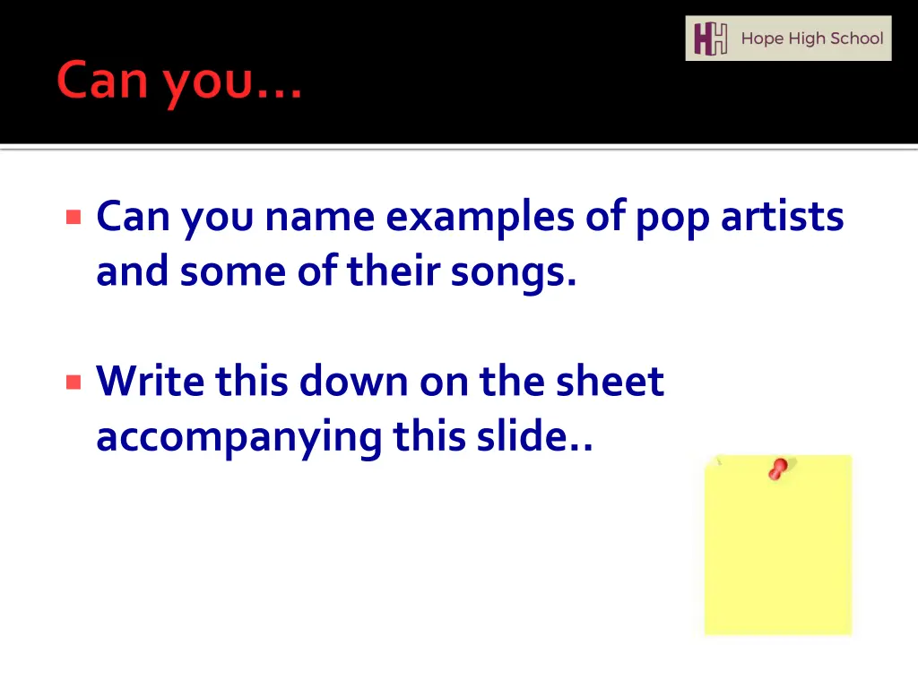 can you name examples of pop artists and some