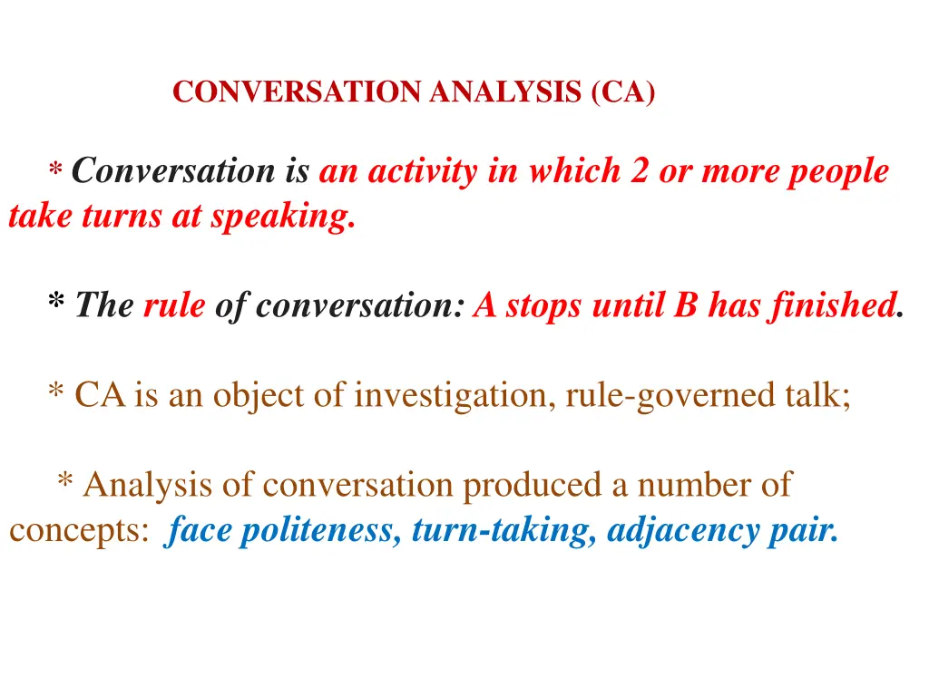 conversation analysis ca