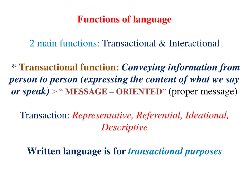 functions of language