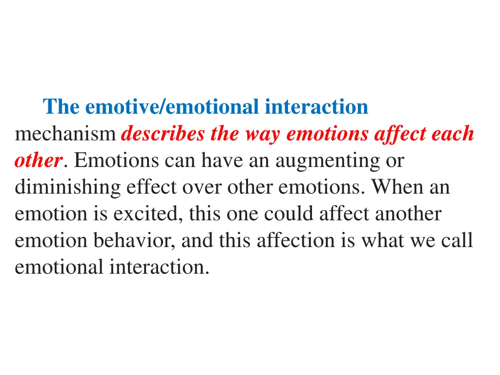the emotive emotional interaction mechanism