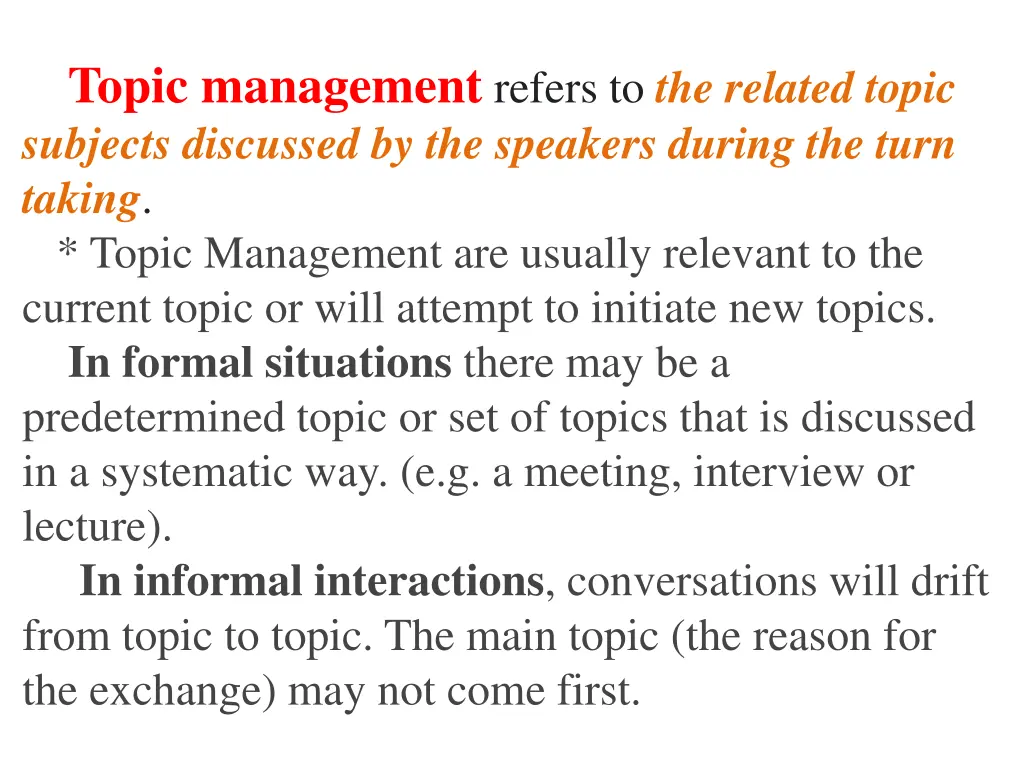 topic management refers to the related topic