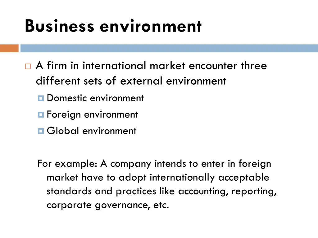 business environment