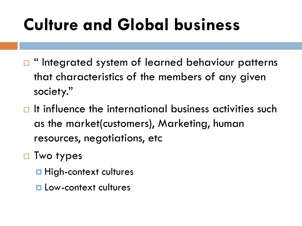 culture and global business