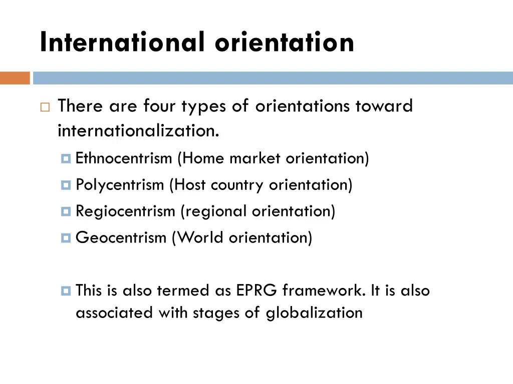 international orientation