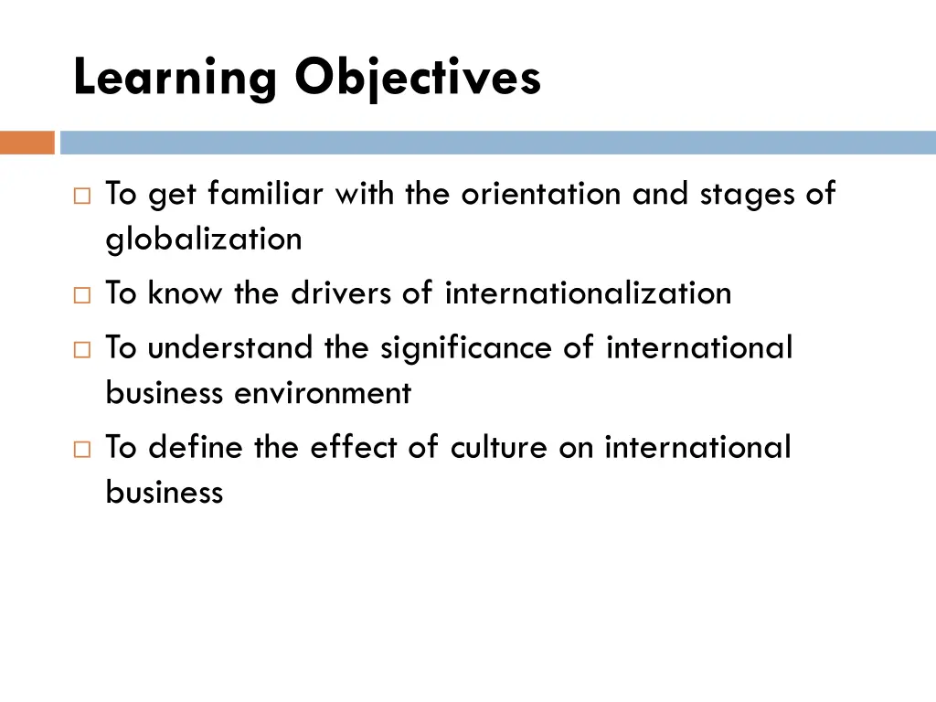 learning objectives
