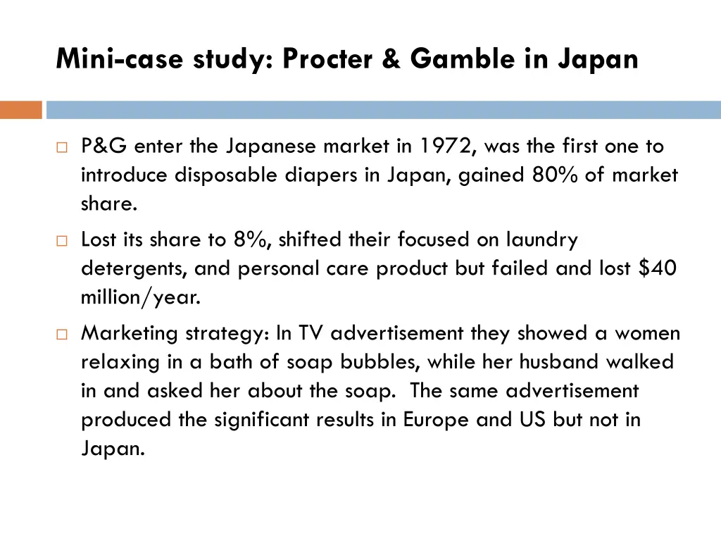 mini case study procter gamble in japan