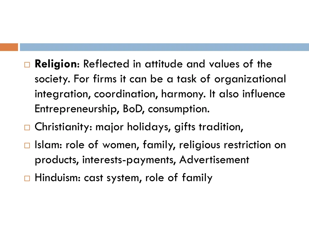 religion reflected in attitude and values