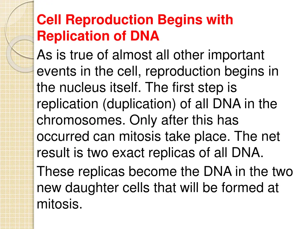 cell reproduction begins with replication