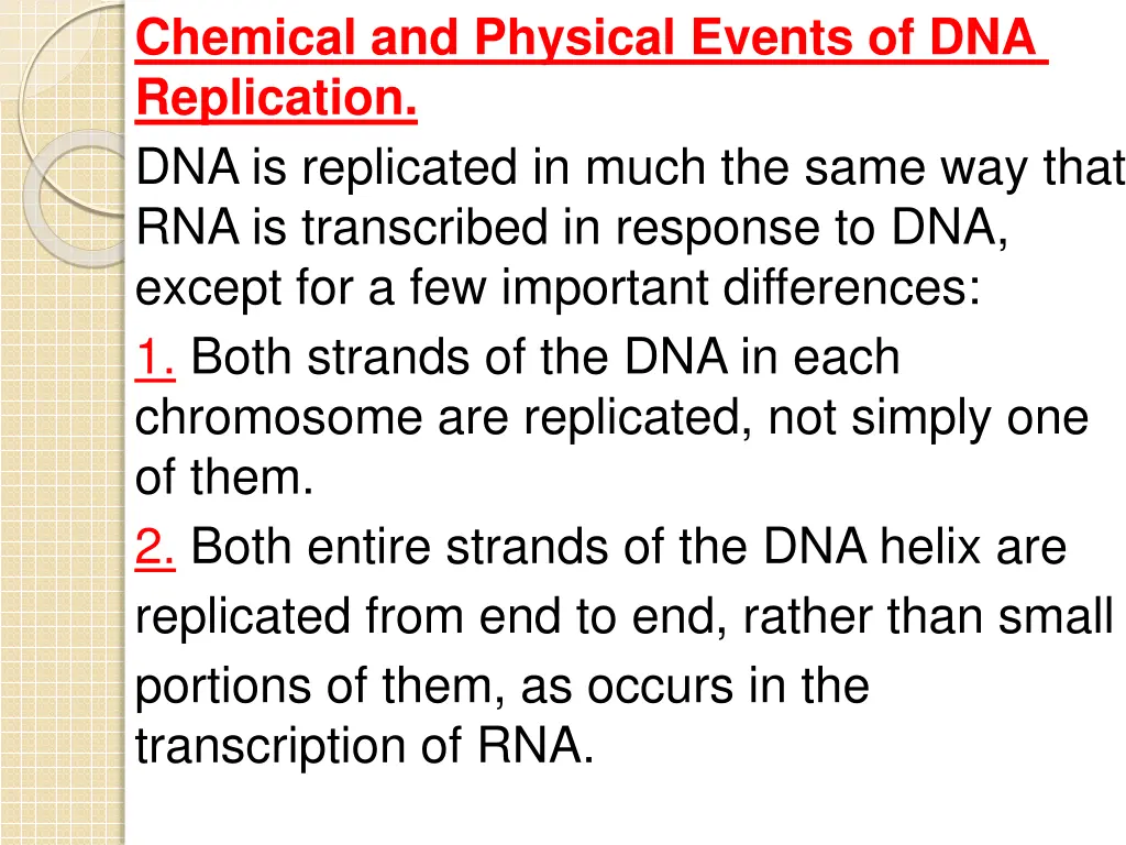 chemical and physical events of dna replication