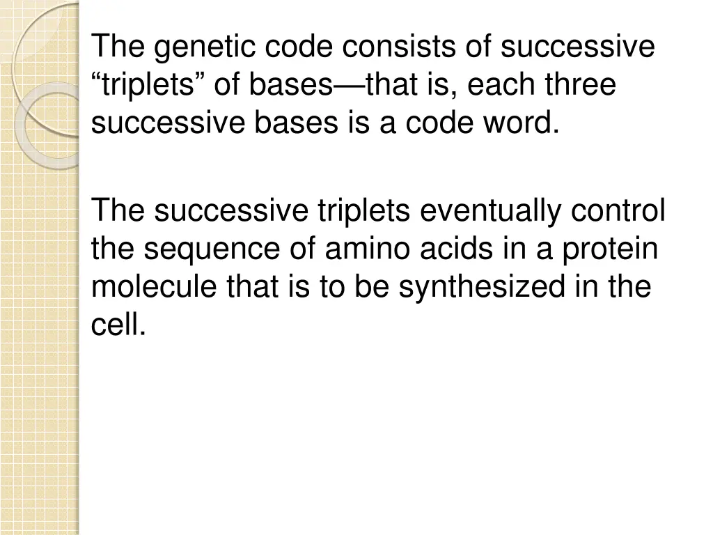 the genetic code consists of successive triplets