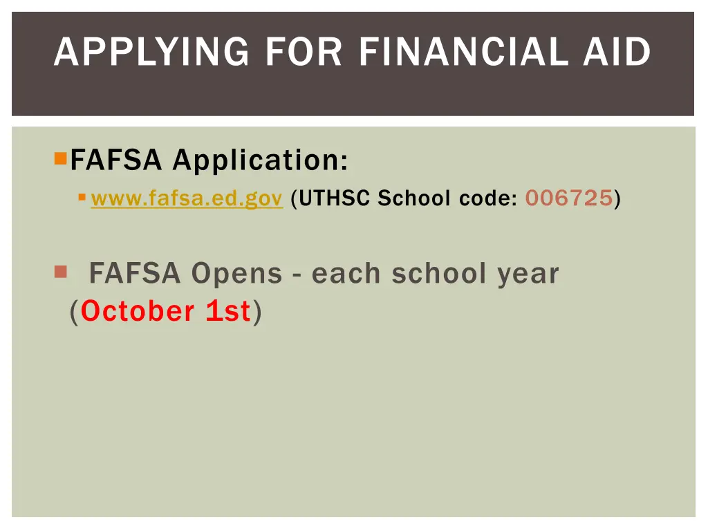 applying for financial aid