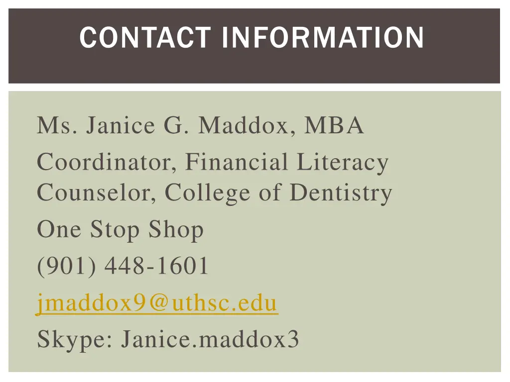 contact information