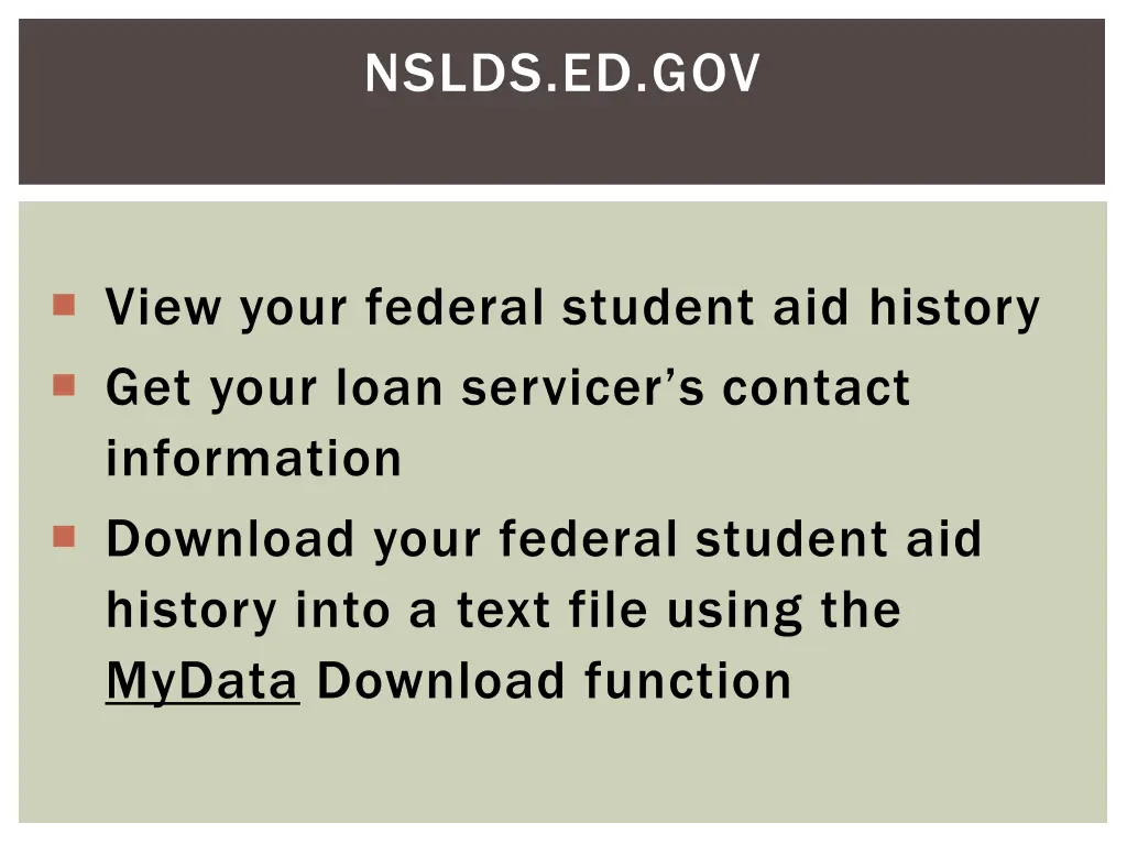 nslds ed gov