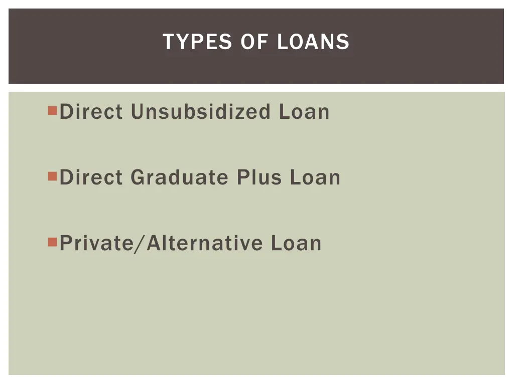 types of loans