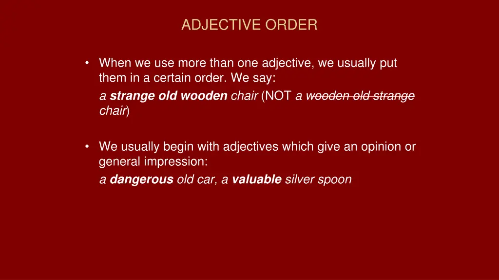 adjective order