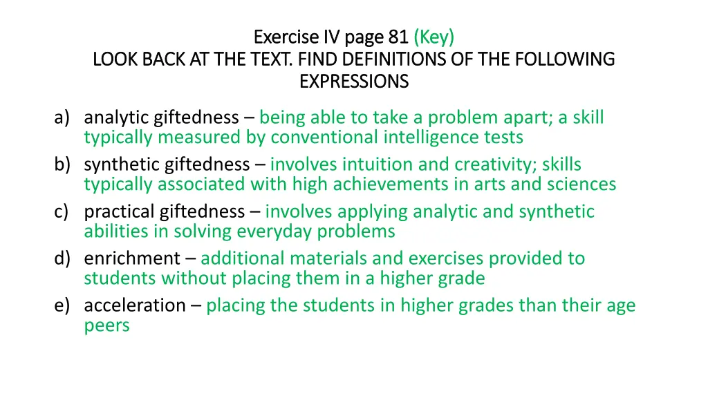 exercise iv page 81 exercise iv page 81 key