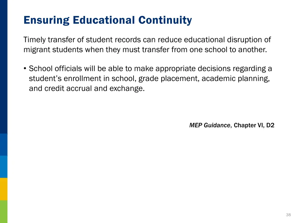 ensuring educational continuity