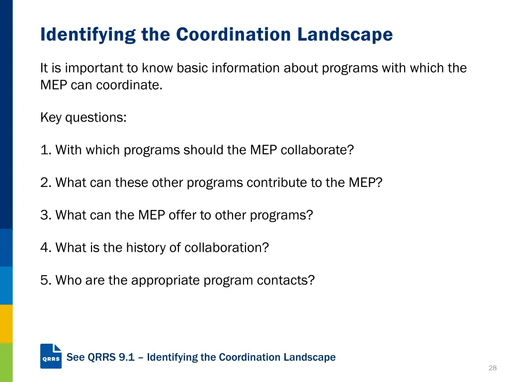 identifying the coordination landscape
