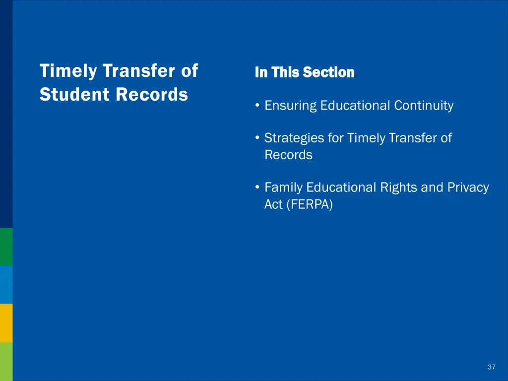 timely transfer of student records