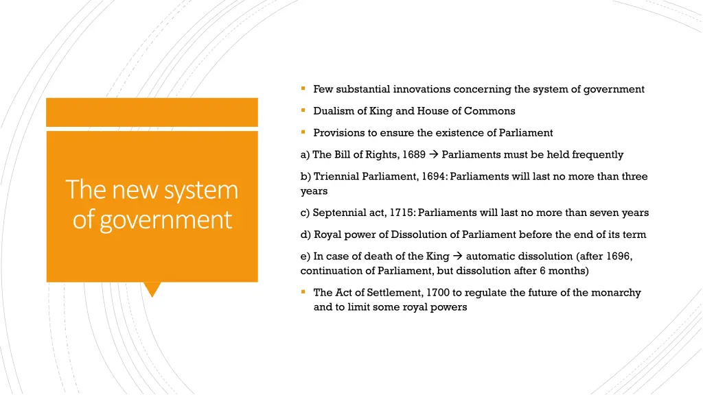 few substantial innovations concerning the system