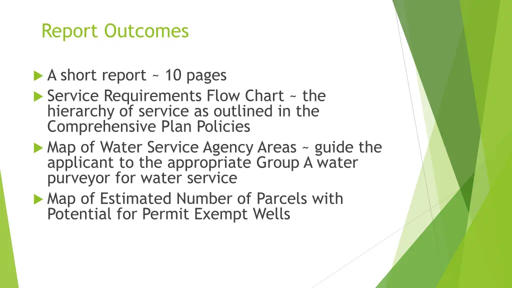 report outcomes