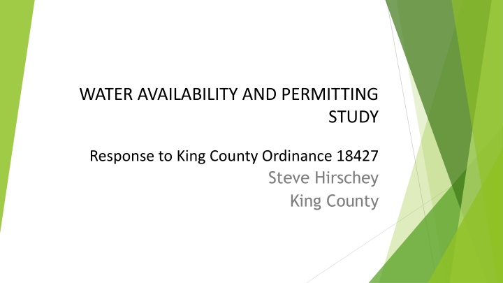 water availability and permitting
