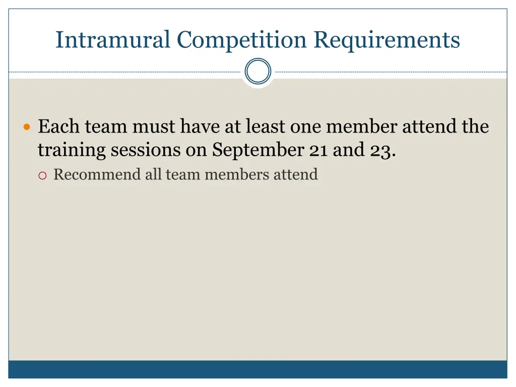 intramural competition requirements