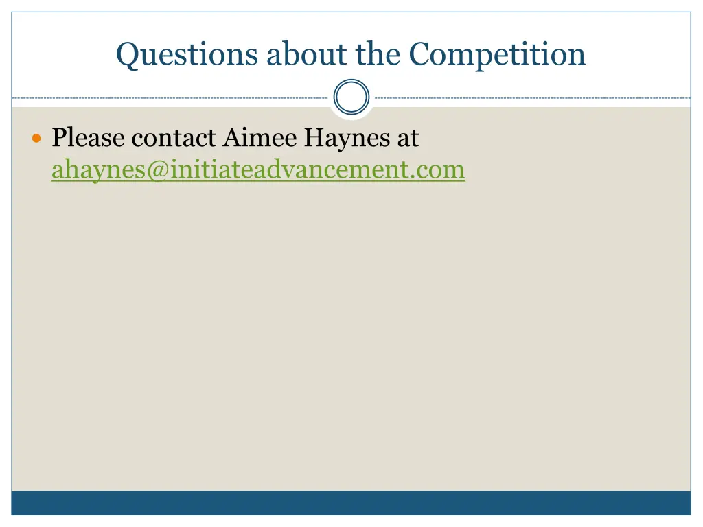 questions about the competition