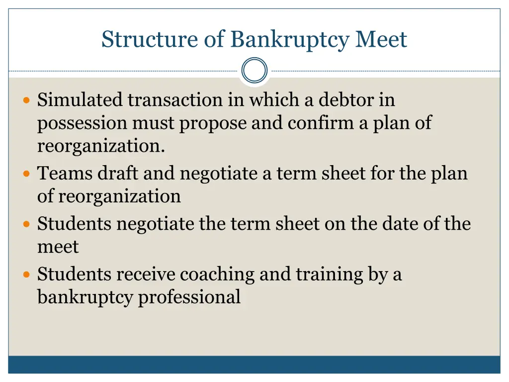structure of bankruptcy meet