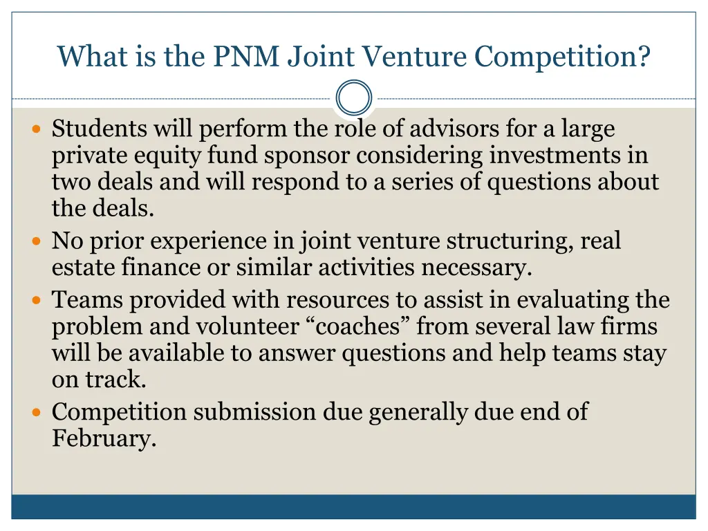 what is the pnm joint venture competition