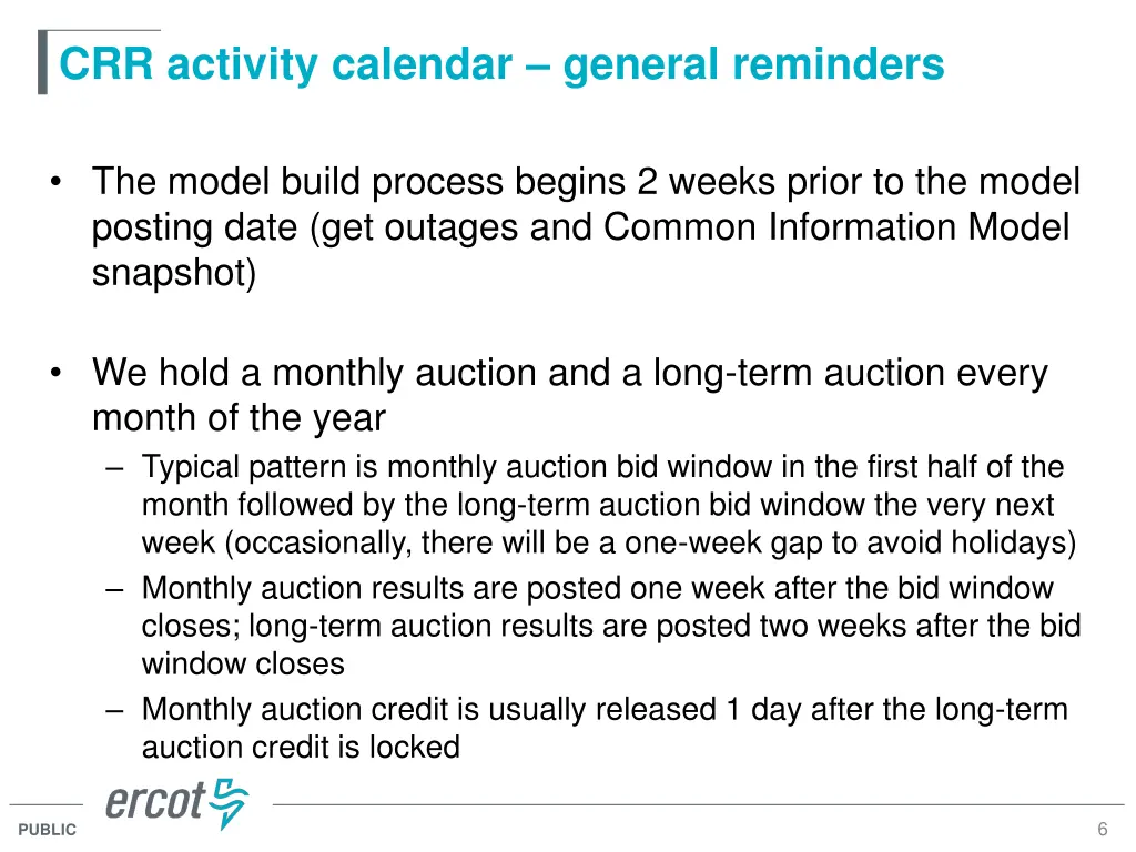 crr activity calendar general reminders