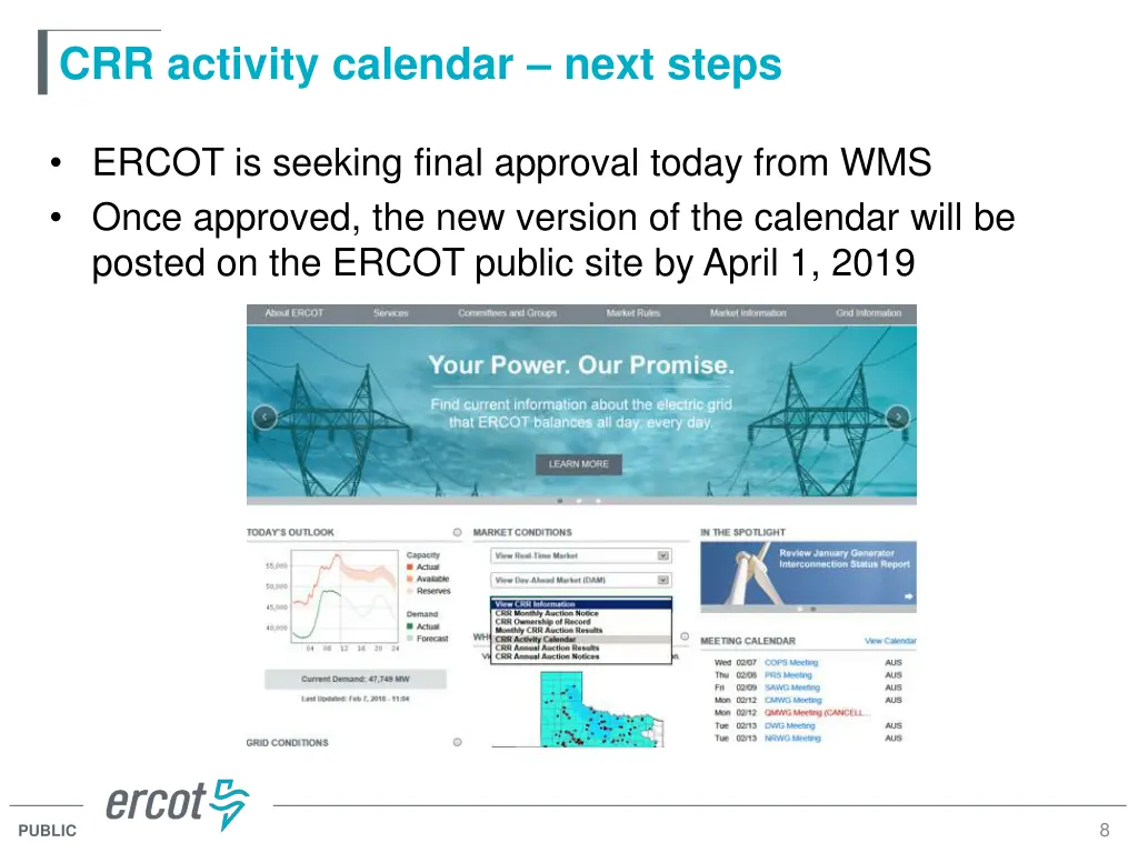 crr activity calendar next steps