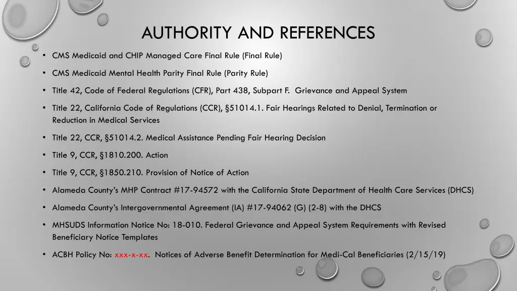 authority and references