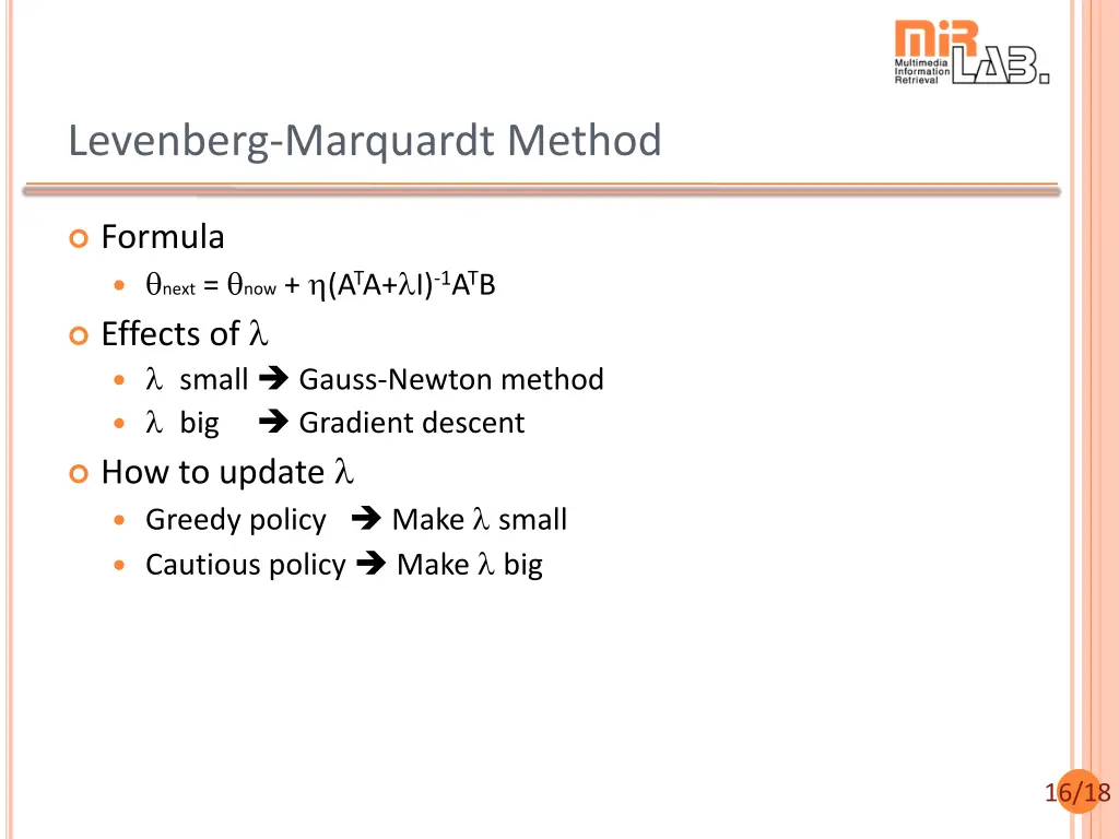 levenberg marquardt method