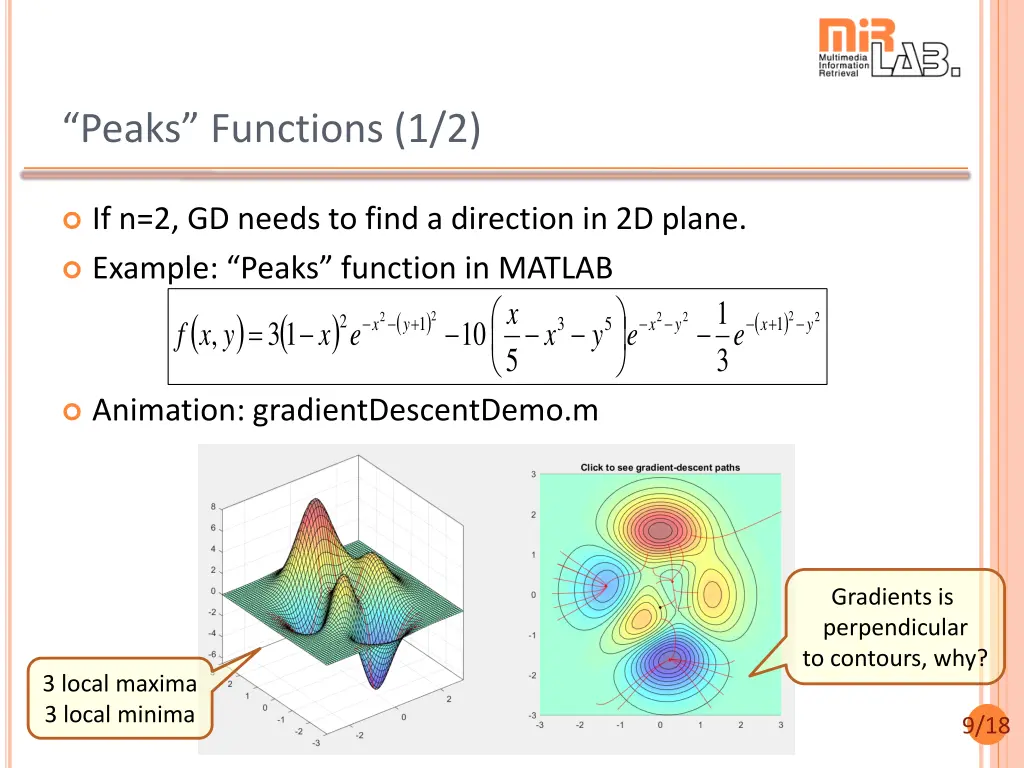 peaks functions 1 2