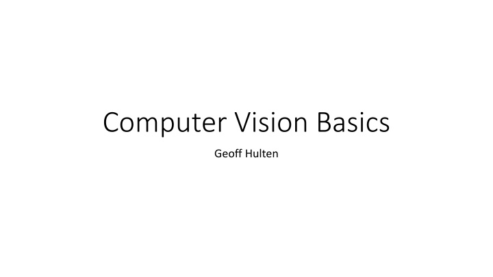 computer vision basics