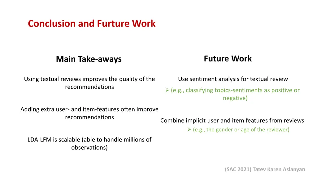 conclusion and furture work