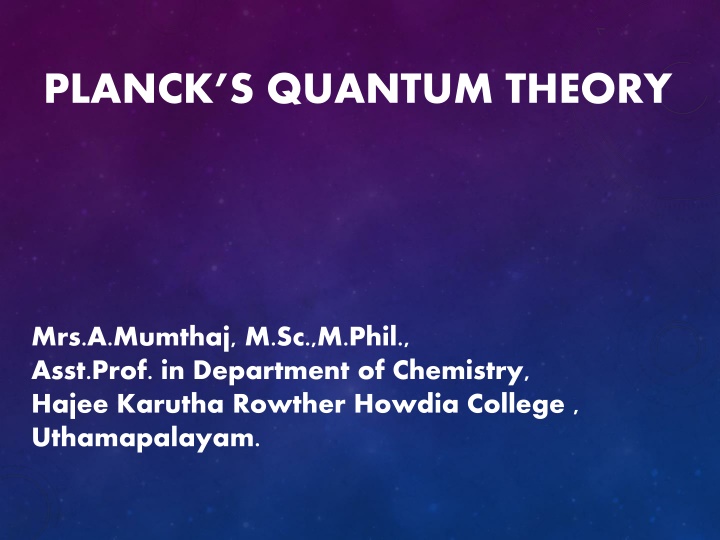 planck s quantum theory