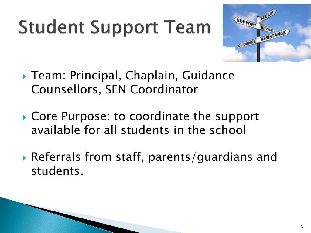 team principal chaplain guidance counsellors