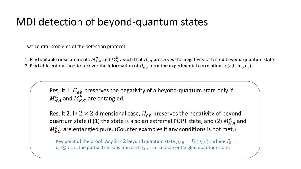 mdi detection of beyond quantum states 1