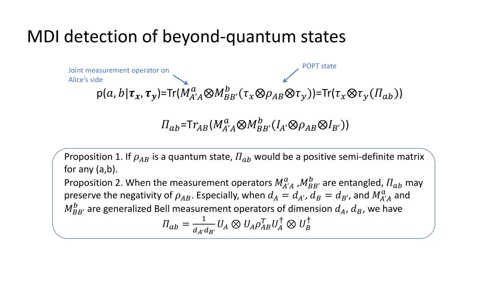 mdi detection of beyond quantum states