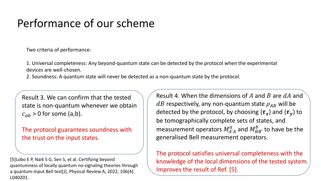 performance of our scheme