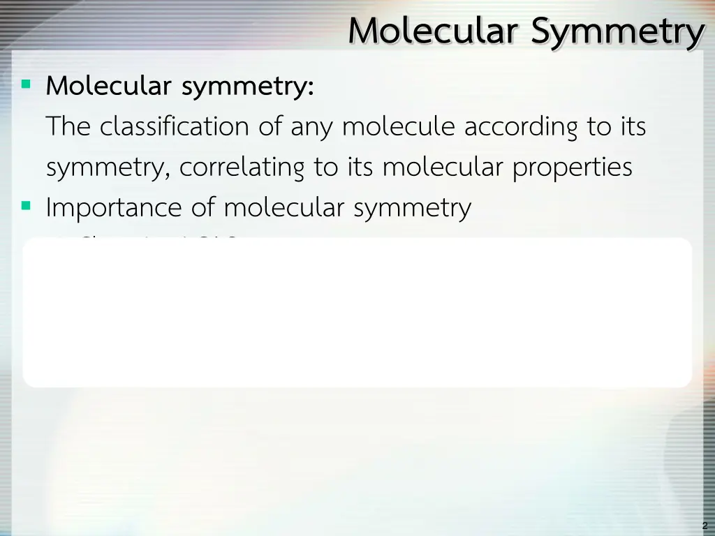 molecular symmetry