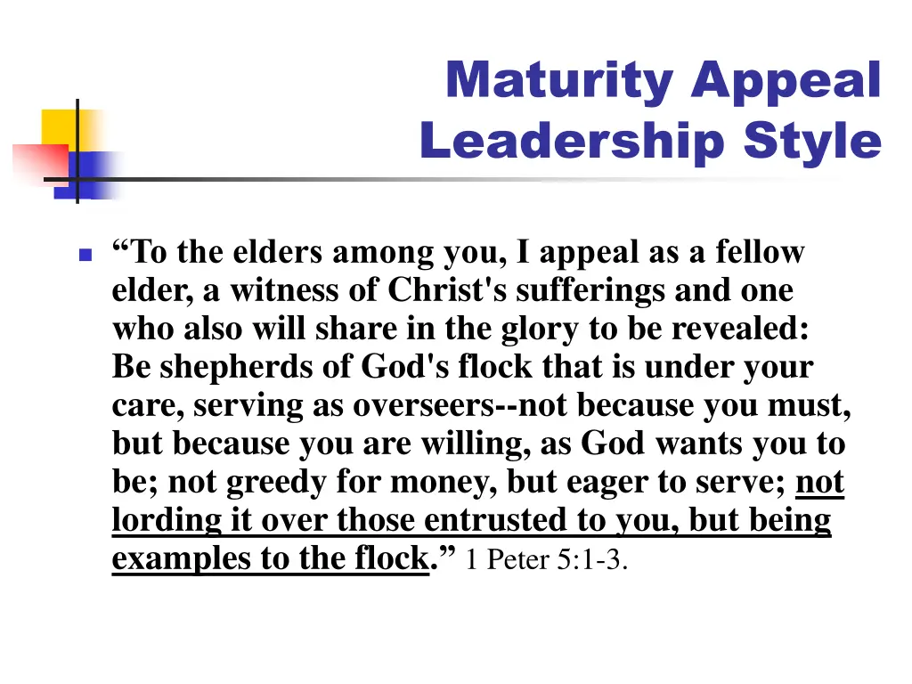 maturity appeal leadership style 1