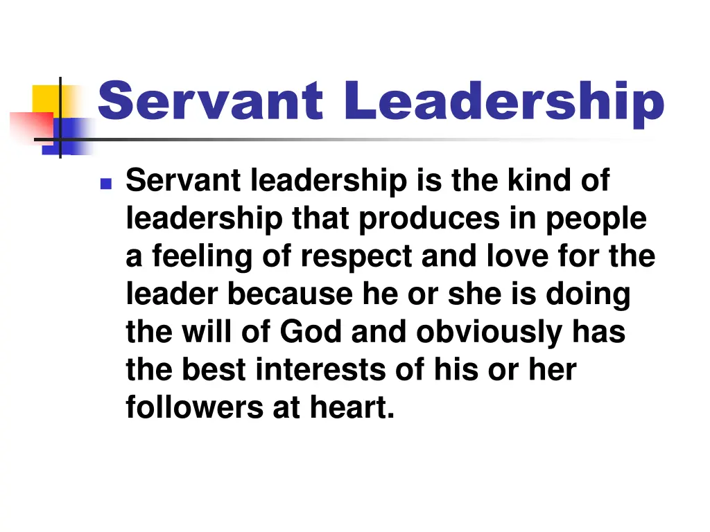 servant leadership