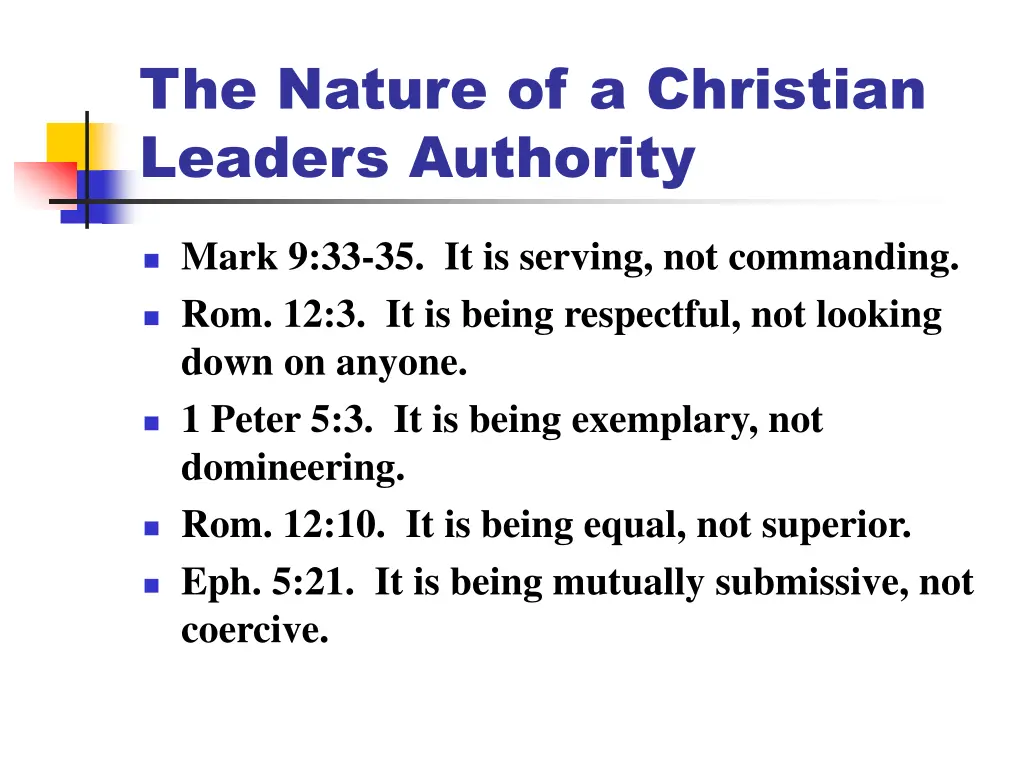 the nature of a christian leaders authority