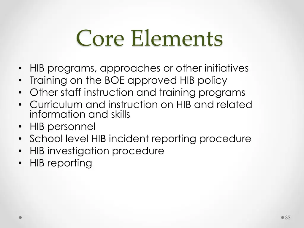 core elements