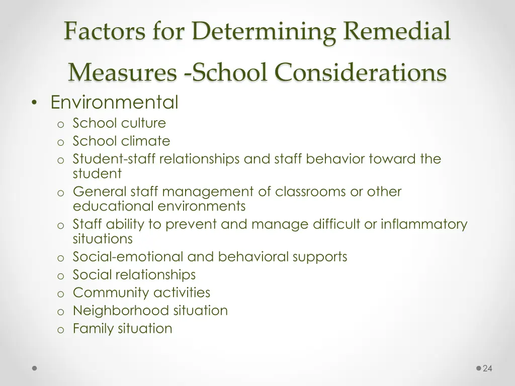 factors for determining remedial 1