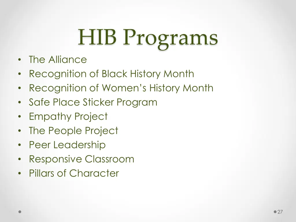 hib programs the alliance recognition of black