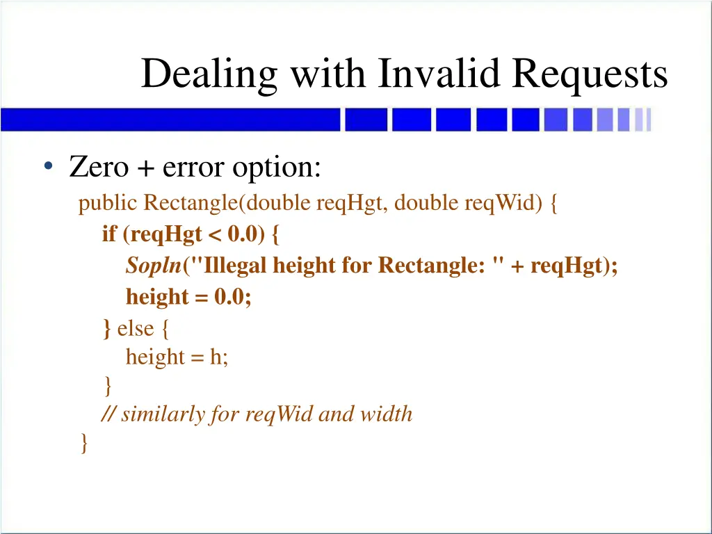 dealing with invalid requests